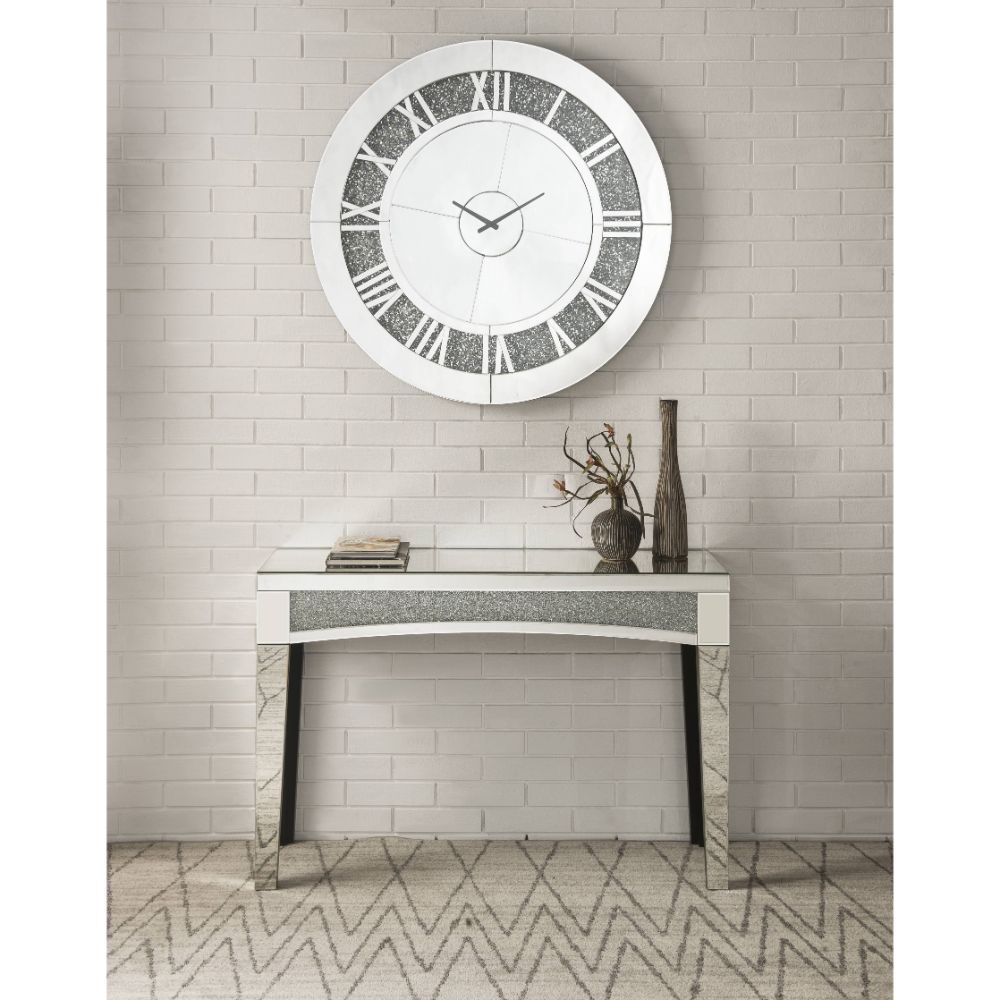 Noralie - Reloj de pared - Espejo y diamantes falsos - 39"