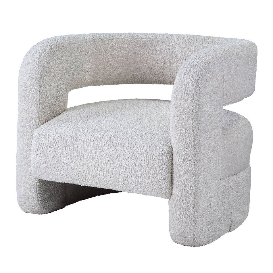 Yitua - Silla decorativa - Sherpa de peluche blanca