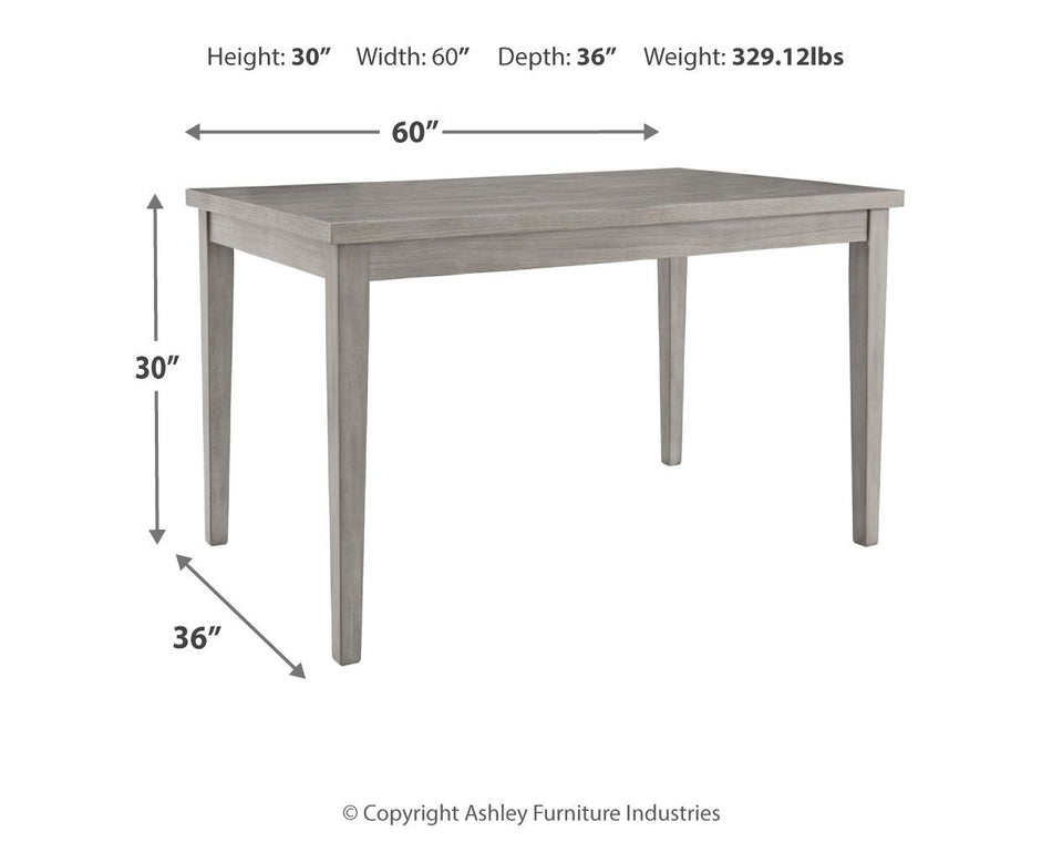 Parellen - Gris - Mesa de comedor rectangular