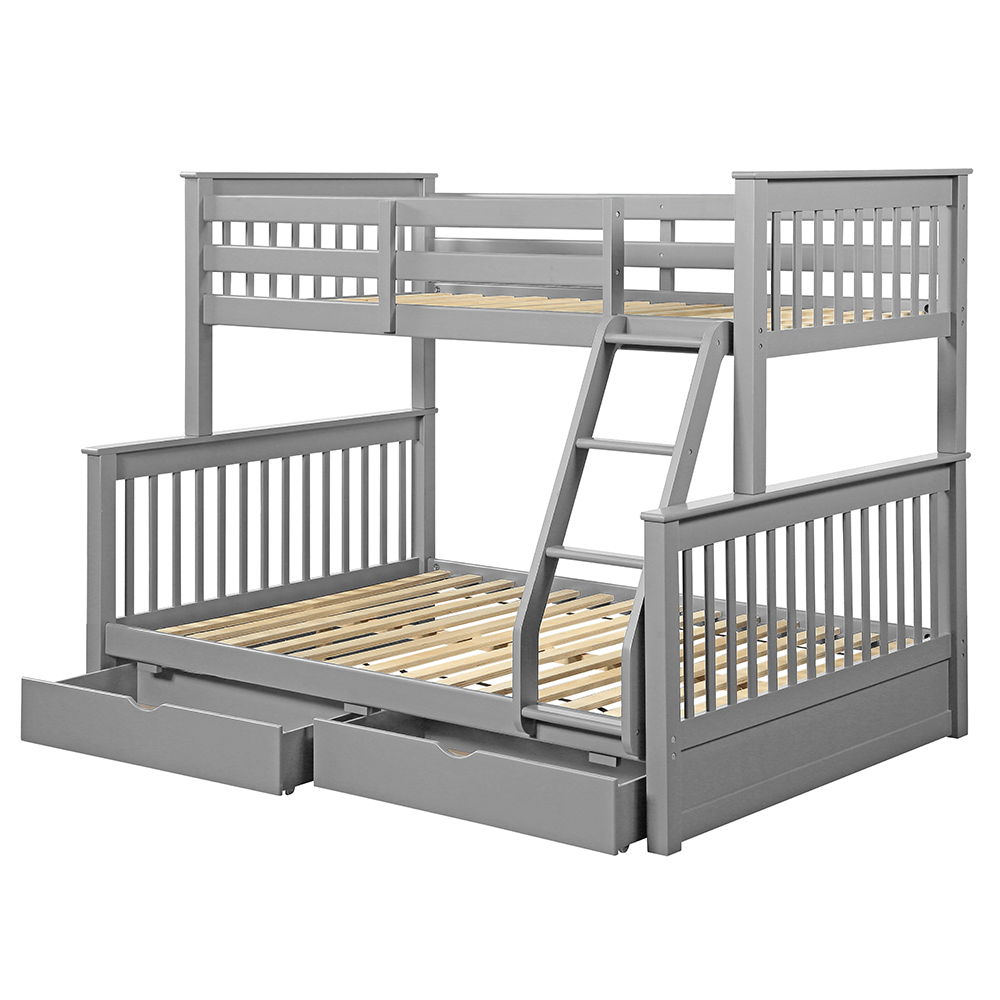 Haley II - Litera doble sobre cama matrimonial - Gris