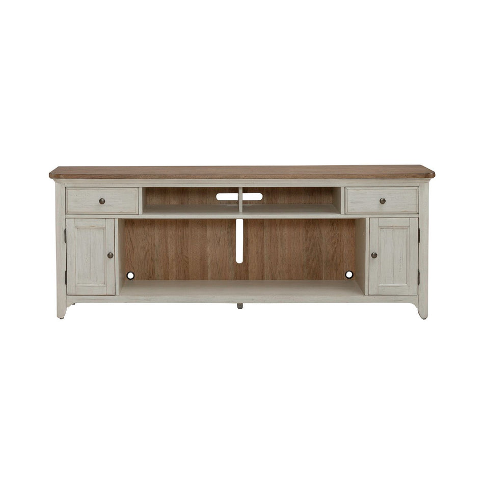 Fireplace TV Consoles - 80" Fireplace TV Console - Brown
