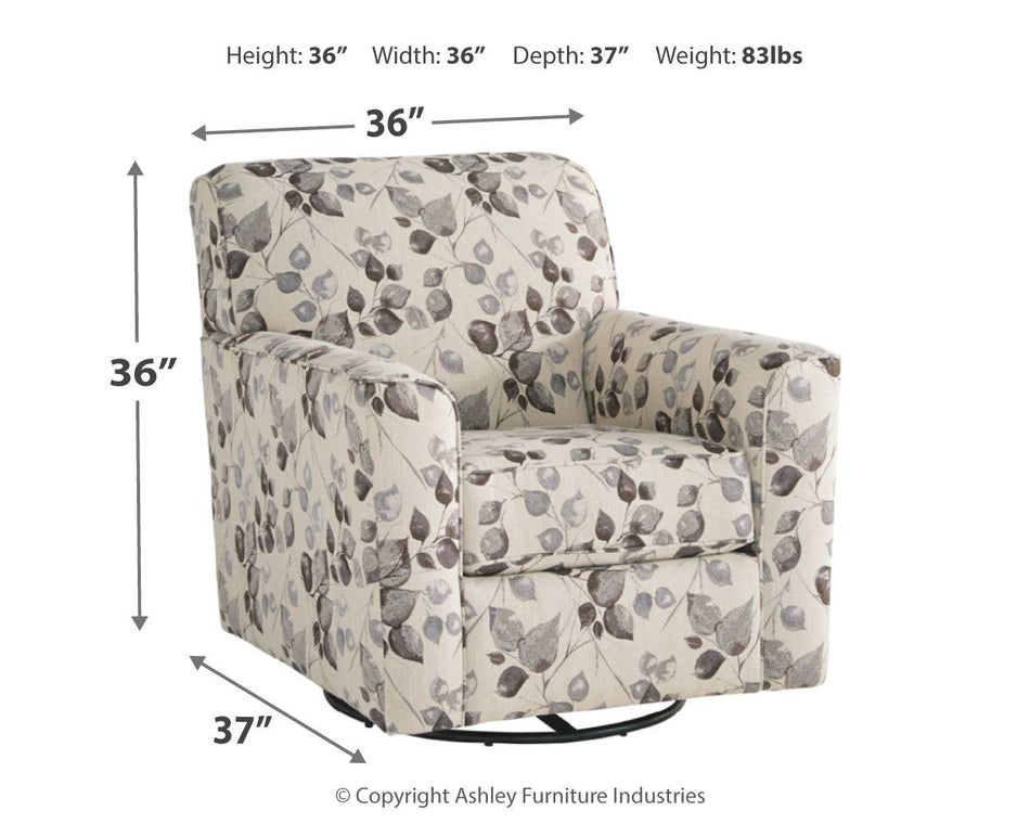 Abney - Platinum - Silla giratoria decorativa