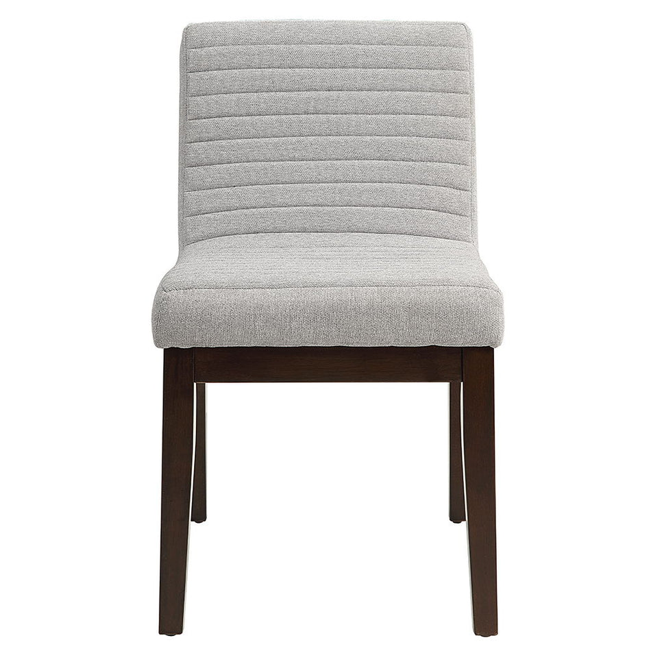 Edwyn - Side Chair (Set of 2) - Gray Fabric & Brown