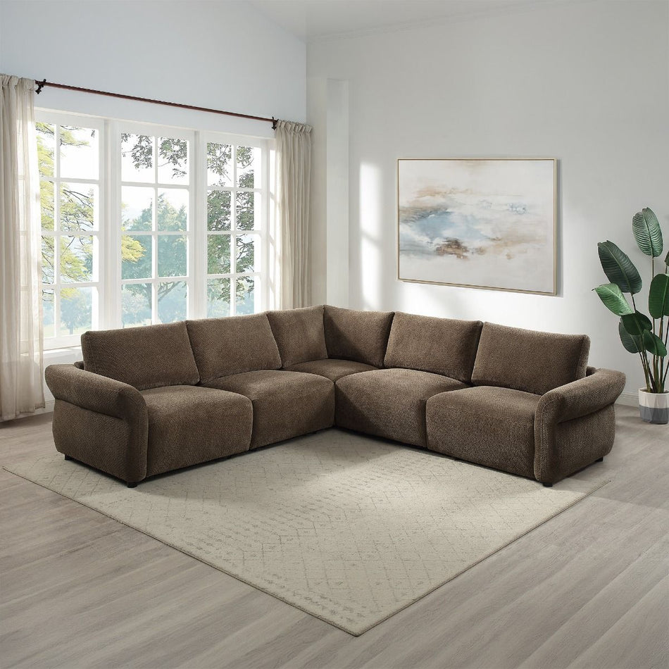 Theodore - Modular Wedge - Brown Chenille