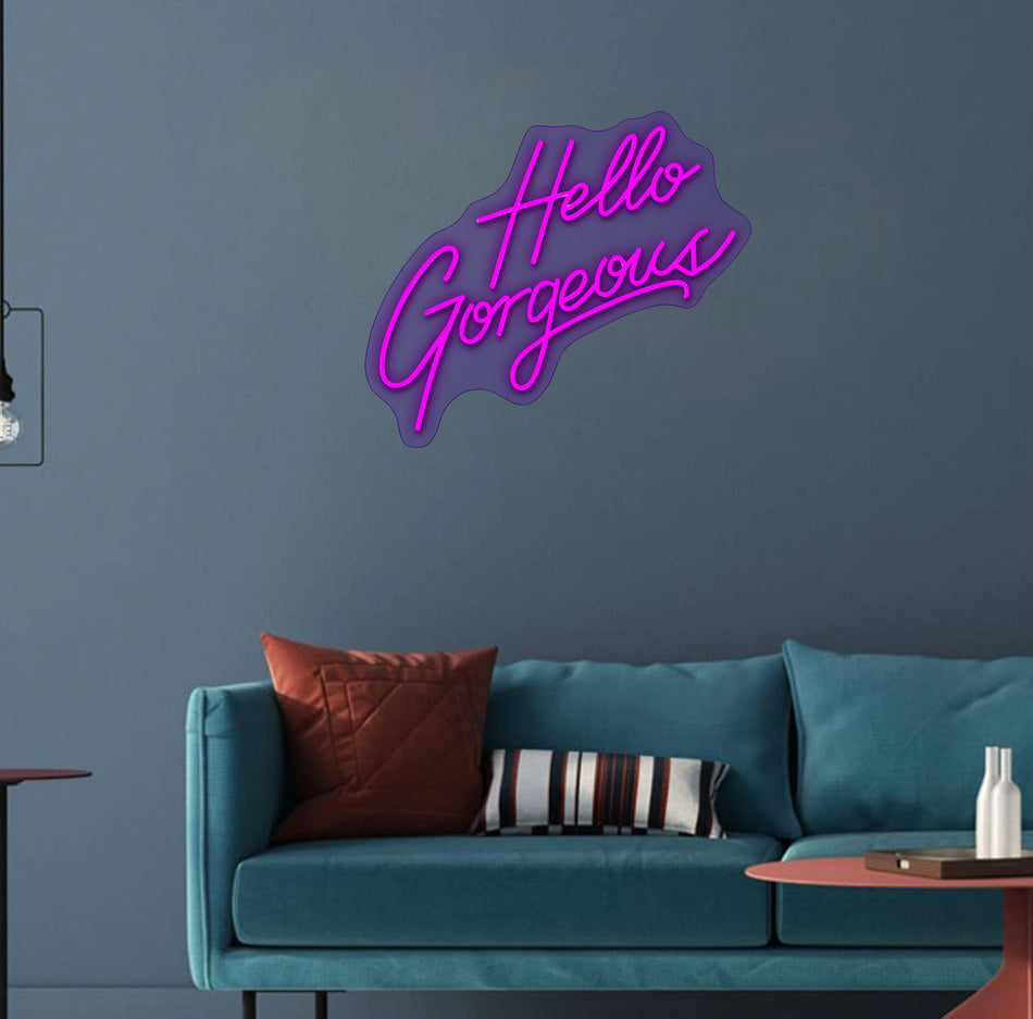Neon Hello Gorgeous - Purple