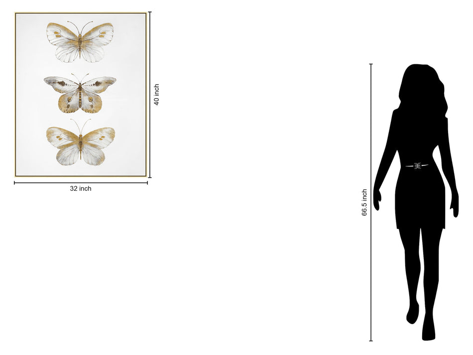 Hand Painted Textured Canvas In Frame - White