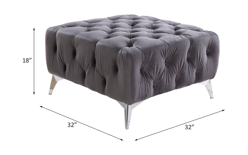 Wugtyx - Otomana - Terciopelo gris oscuro - 18"