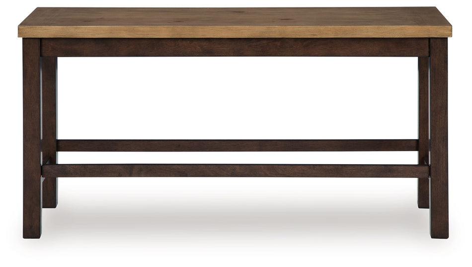 Rylandeen - Double Counter Height Bench - Light Brown / Dark Brown
