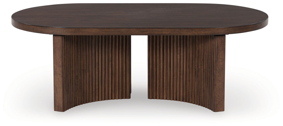 Mesa de cóctel ovalada Korestone - Marrón oscuro