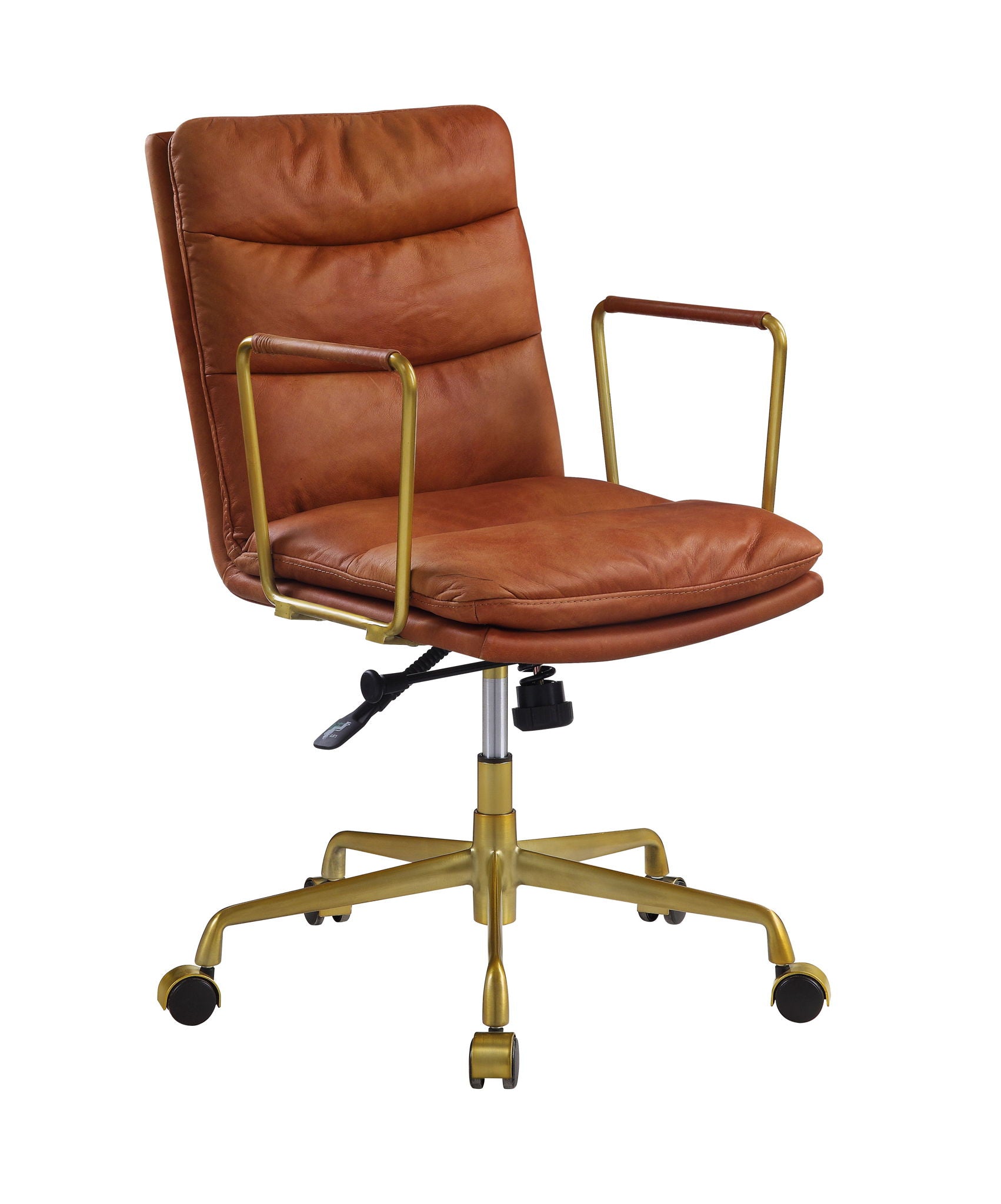 Dudley - Silla de oficina ejecutiva - Cuero flor de color óxido