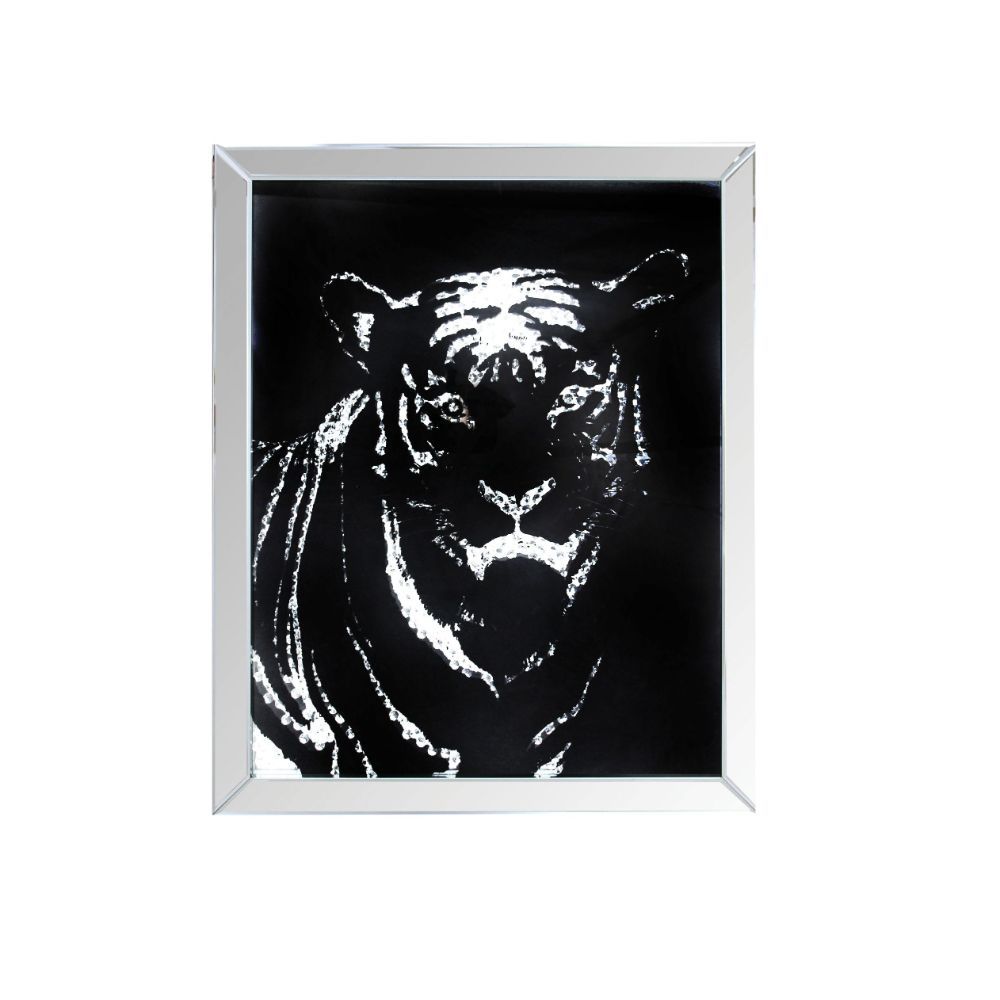 Nevina - Arte de pared - Tigre con espejo y cristal sintético