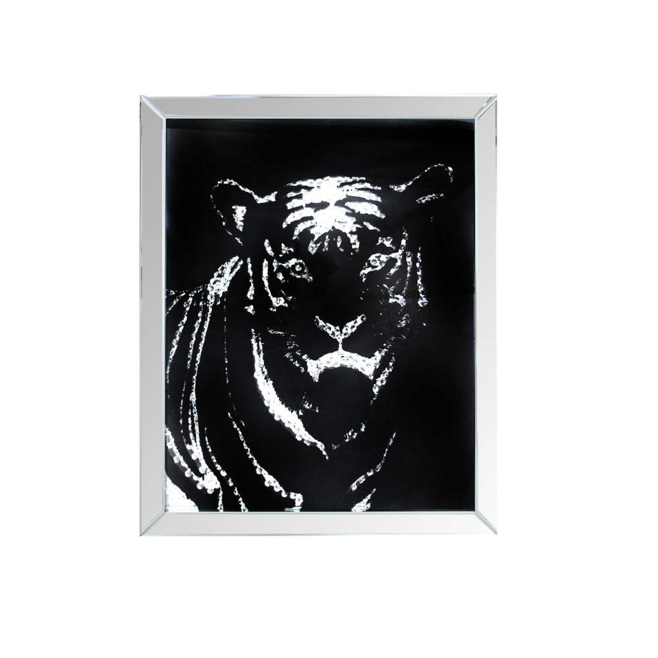 Nevina - Arte de pared - Tigre con espejo y cristal sintético