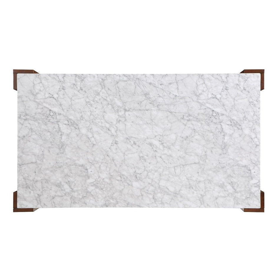 Hettie - Dining Table With Engineeed Stone Top - Engineered Stone Top & Brown