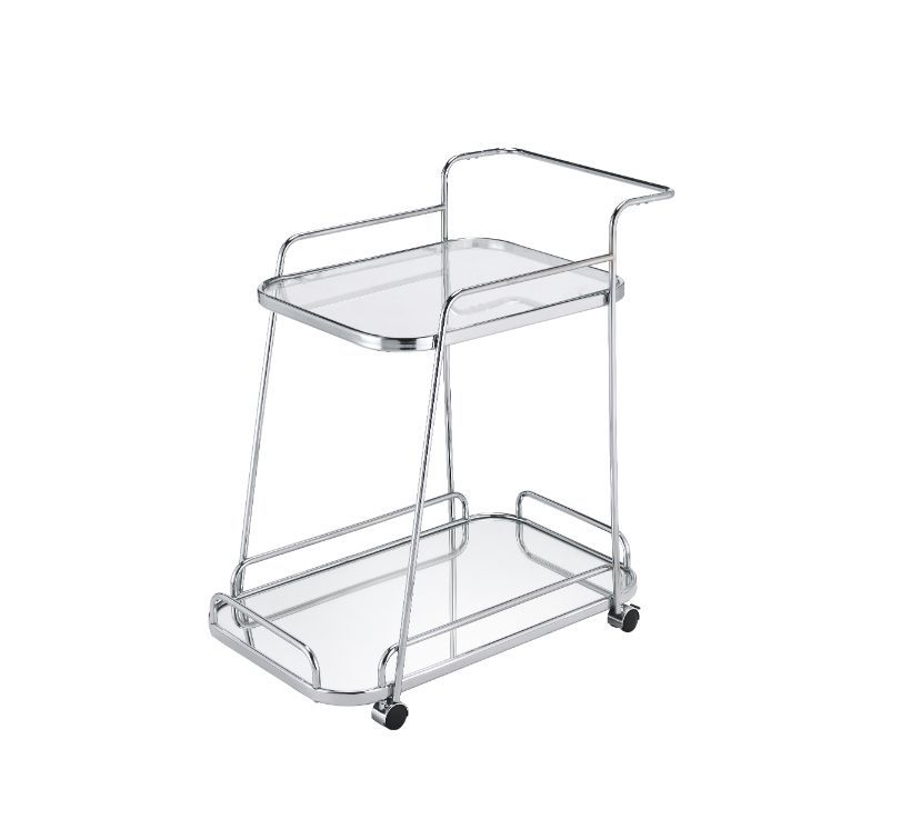 Aegis - Carrito de servicio - Acabado en vidrio transparente y cromo