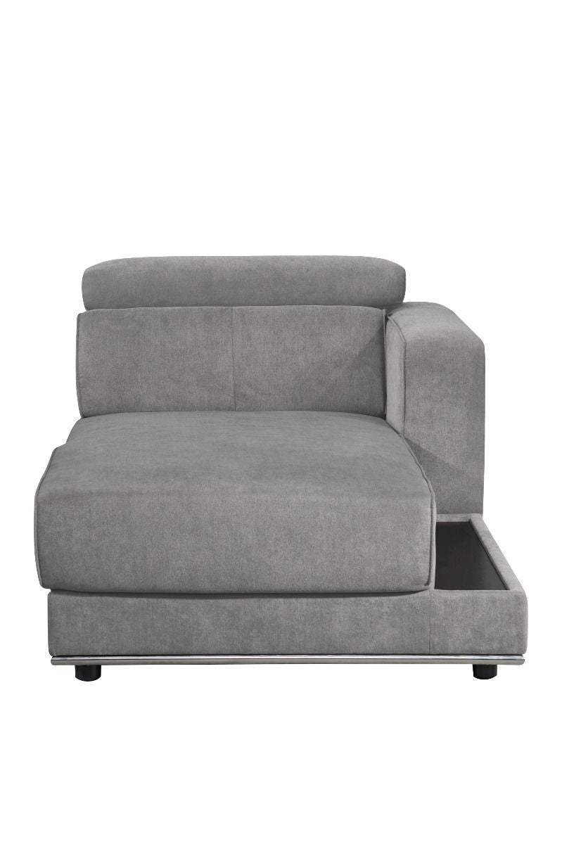 Alwin - Chaise - Tejido gris oscuro