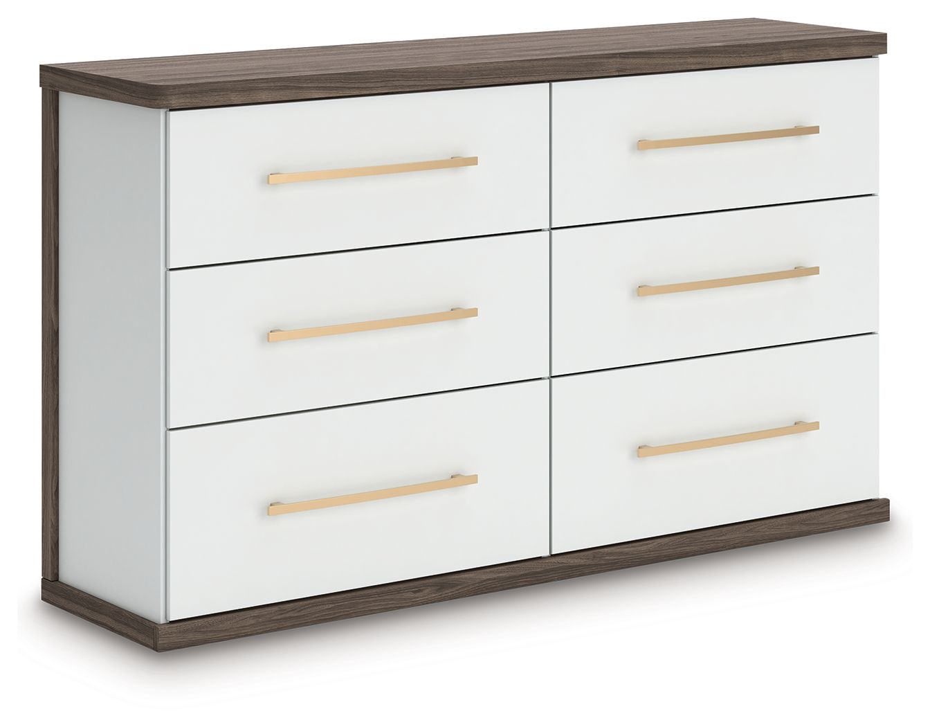Kendanport - Brown / White - Six Drawer Dresser