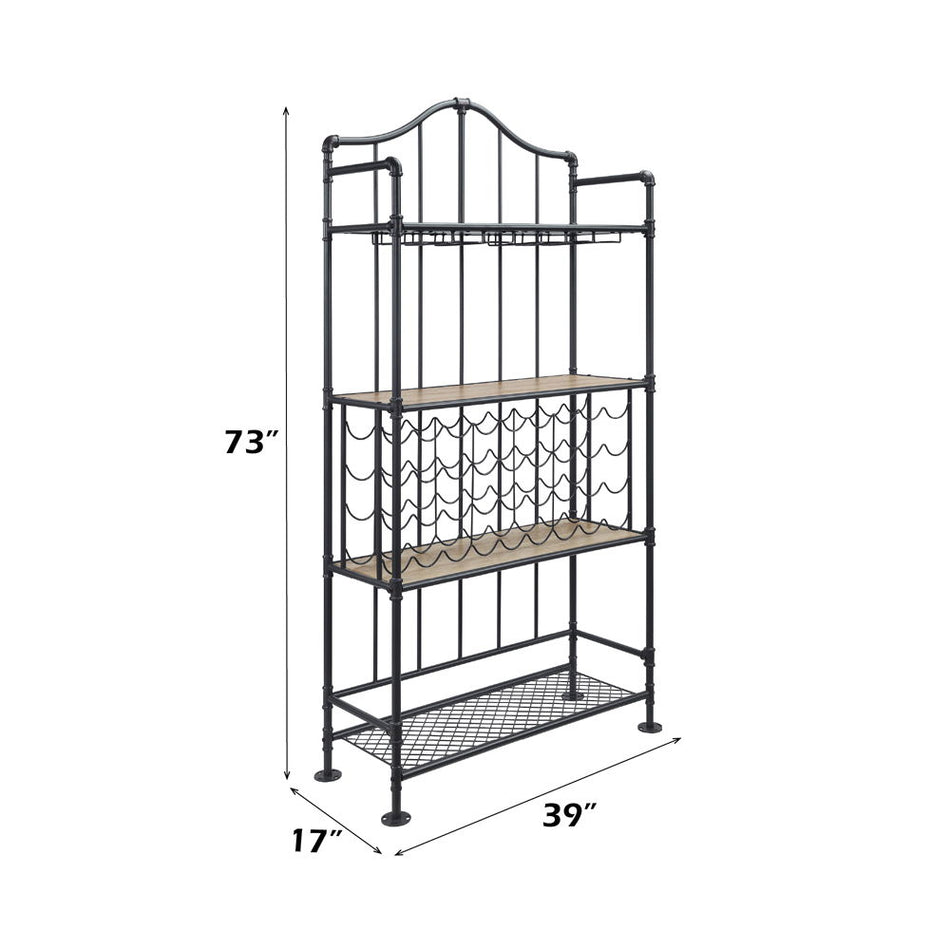 Edina - Wine Rack - Oak & Sandy Black