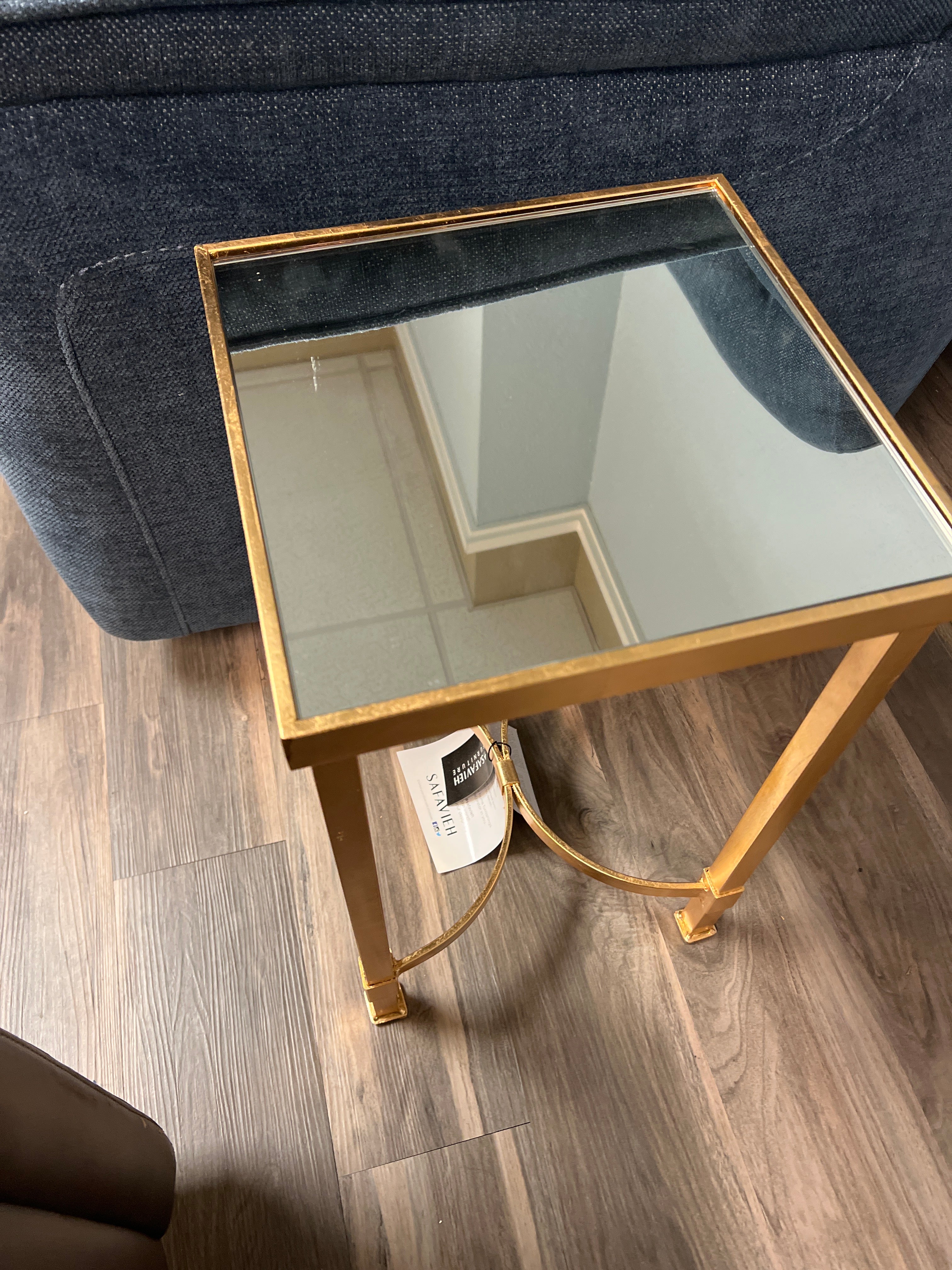Gold Mirror End Table