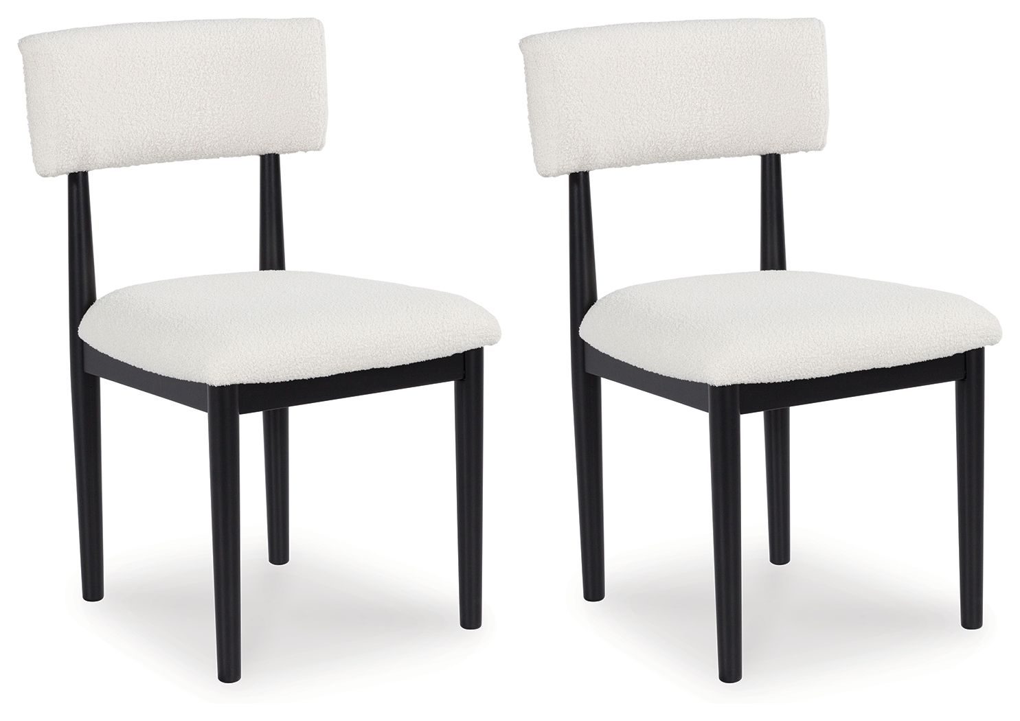 Xandrum - Silla auxiliar tapizada para comedor en color blanco y negro (juego de 2)