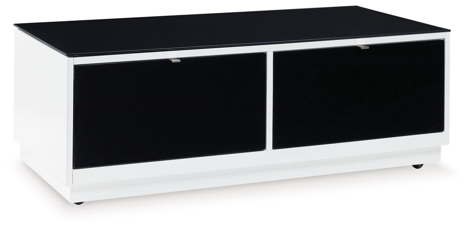 Mesa de cóctel rectangular Gardoni - Blanca/Negra