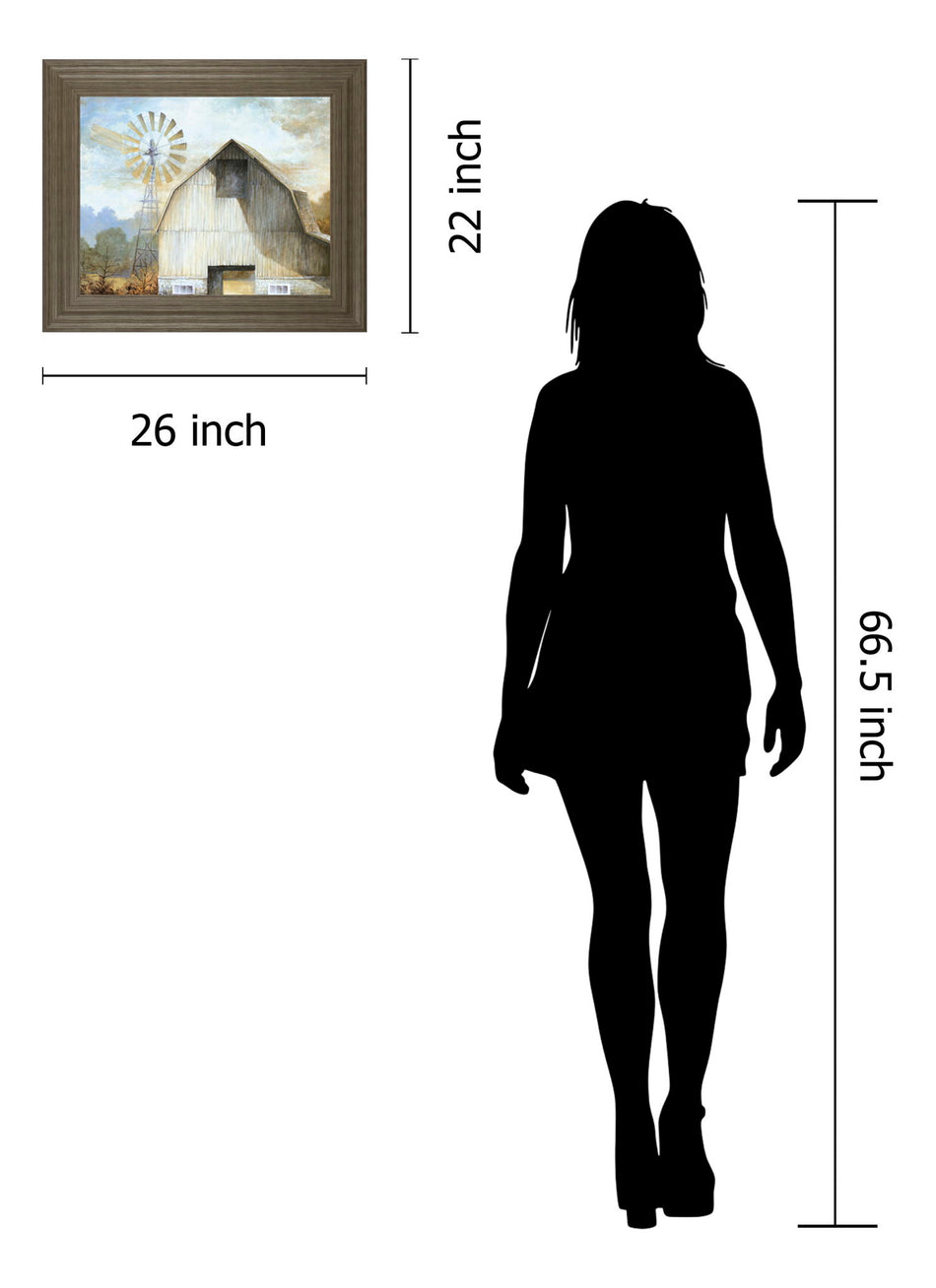 Barn Country By White Ladder - Framed Print Wall Art - Beige