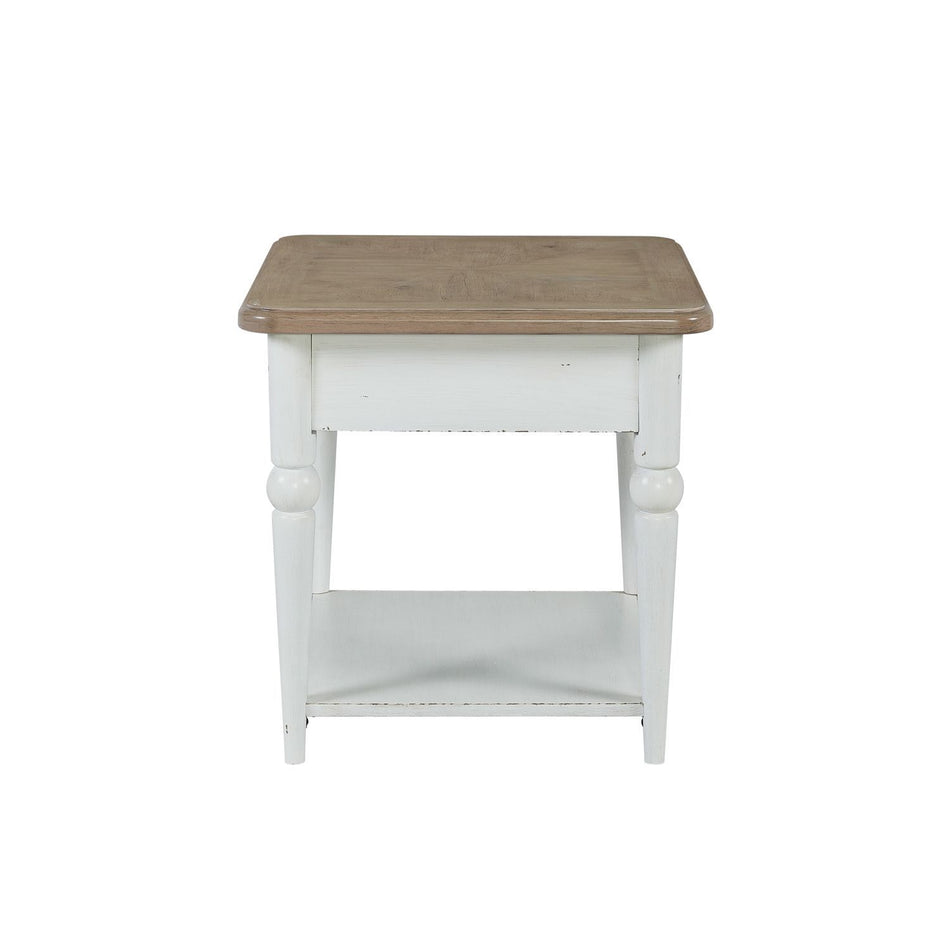 Turnberry Park - Rectangular End Table - Washed White