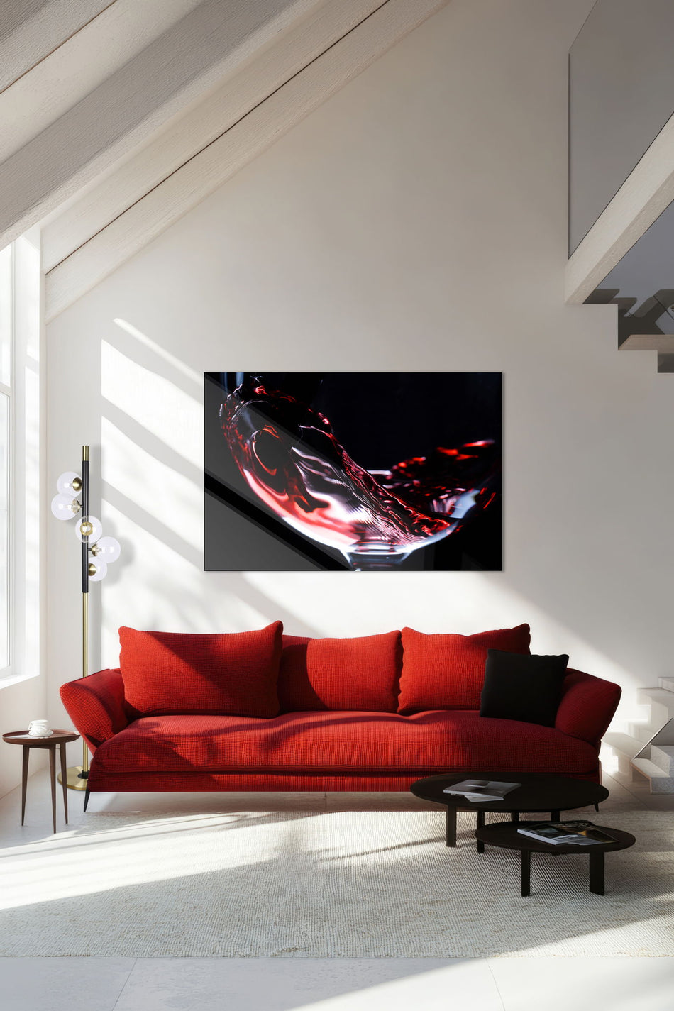 Crimson Pour Tempered Glass - Black / Red