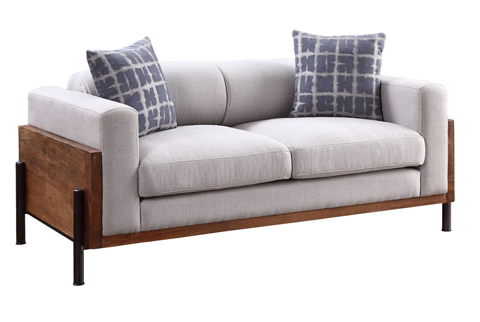 Pelton - Loveseat - Tela y nogal