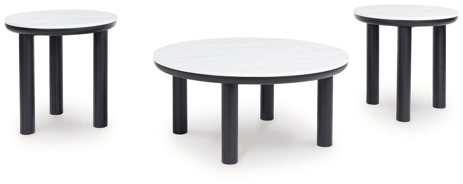 Xandrum - Juego de mesa auxiliar en blanco y negro (juego de 3)