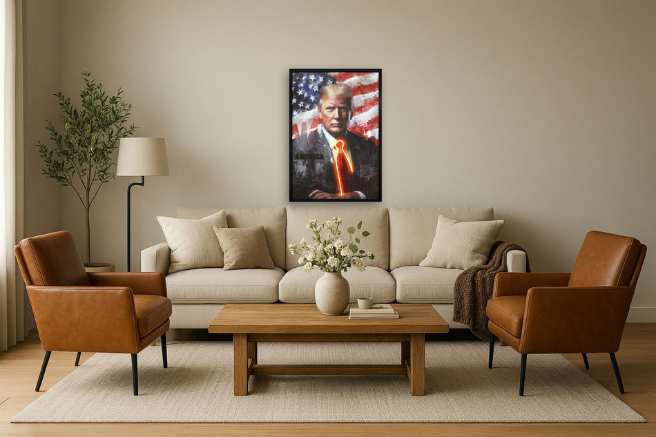 Radiant Patriot Stance - 25" x 37" Framed Wall Art
