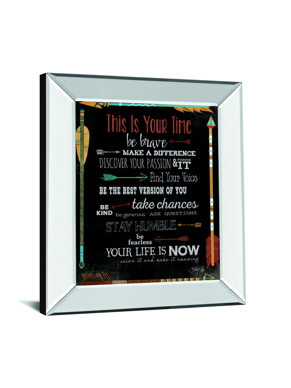 This Is Your Time By Marla Rae - Mirror Framed Print Wall Art - Black