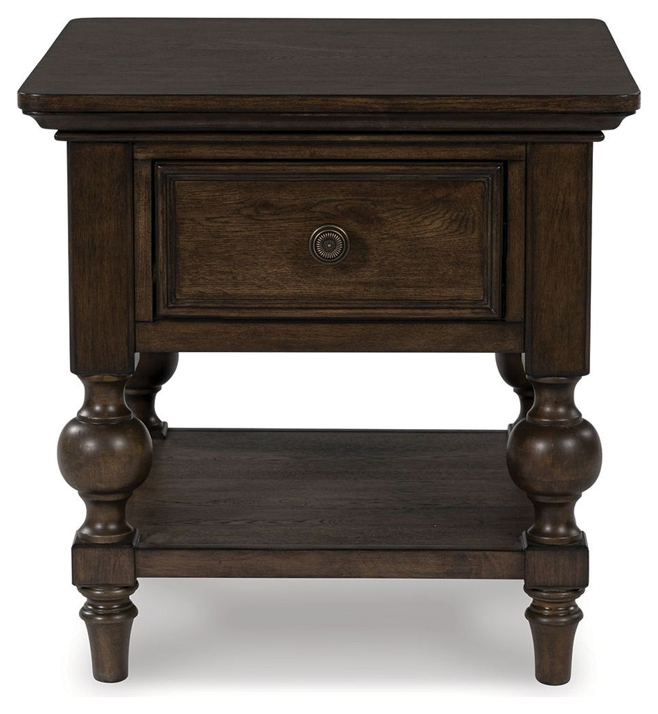 Veramond - Marrón oscuro - Mesa auxiliar cuadrada