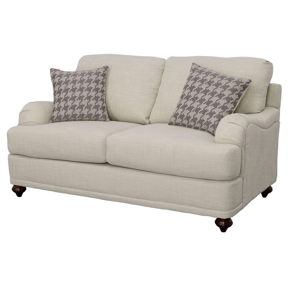 Glenn - Upholstered English Arm Loveseat - Light Gray