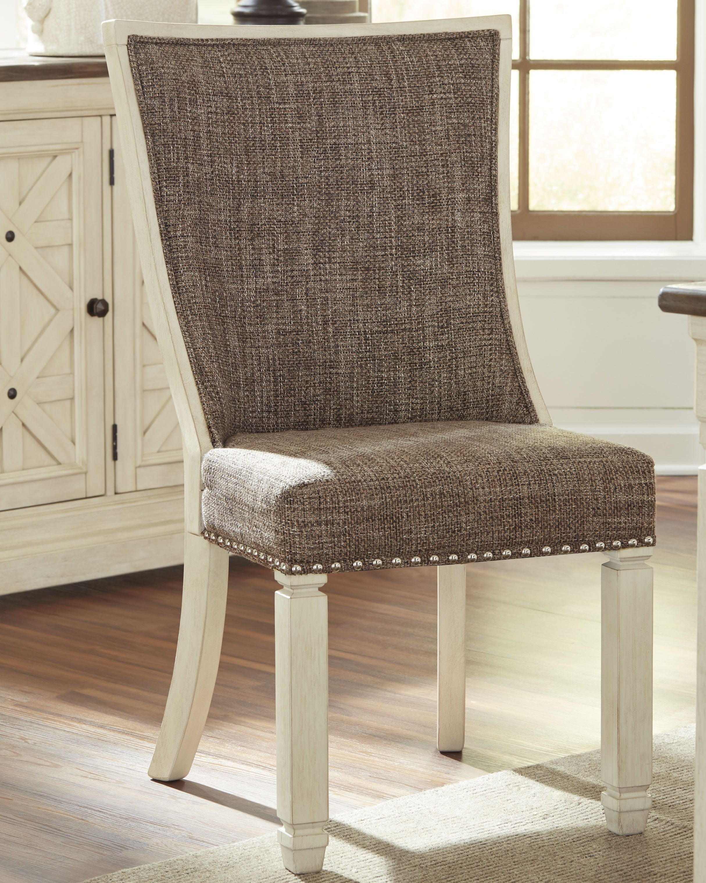 Bolanburg - Marrón/Beige - Silla auxiliar de comedor UPH (juego de 2) - Respaldo de celosía