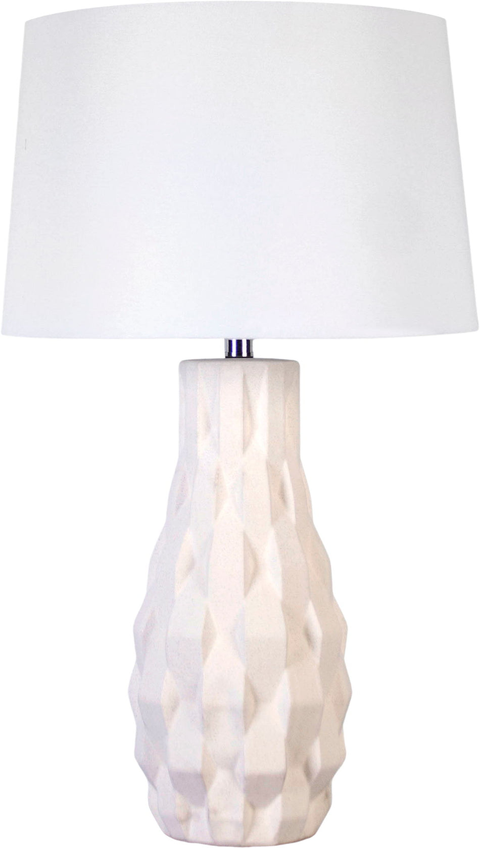 "Sculpted Elegance" Ceramic Table Lamp (Set of 2) - White Sand