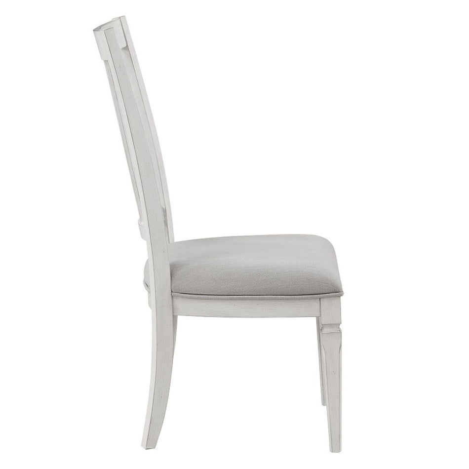 Katia - Side Chair (Set of 2) - Light Gray Linen & Weathered White