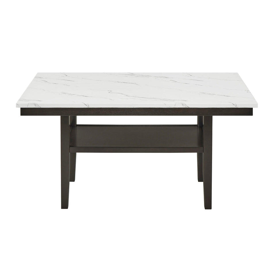 Carissa - 60" Rectangle Dining Table With Storage Shelf - Black / White