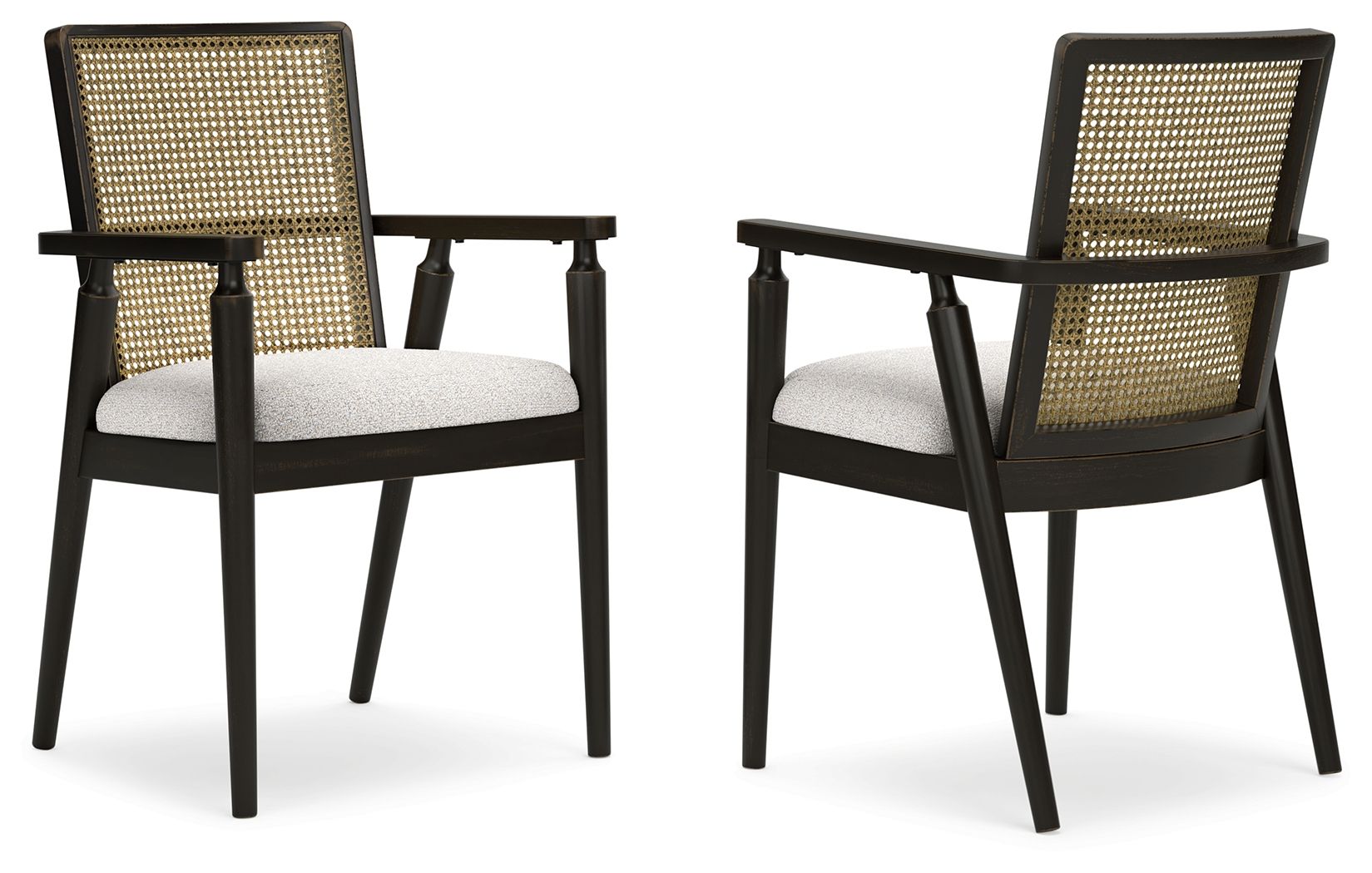 Galliden - Negro - Silla de comedor tapizada con brazos (juego de 2)
