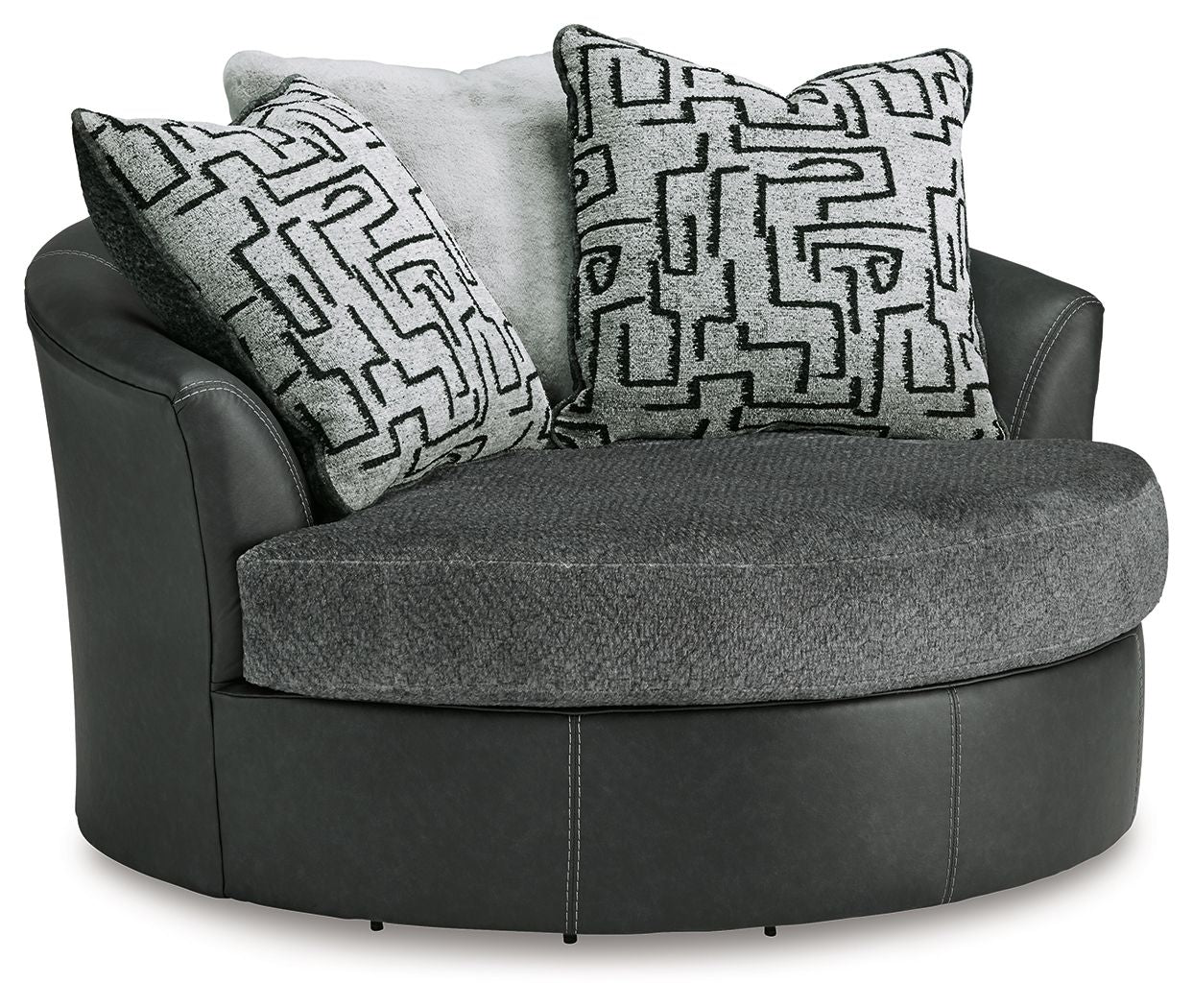 Brixley Pier - Graphite - Silla giratoria decorativa de gran tamaño