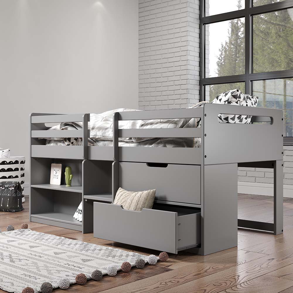 Fabiana - Cama alta doble - Acabado gris