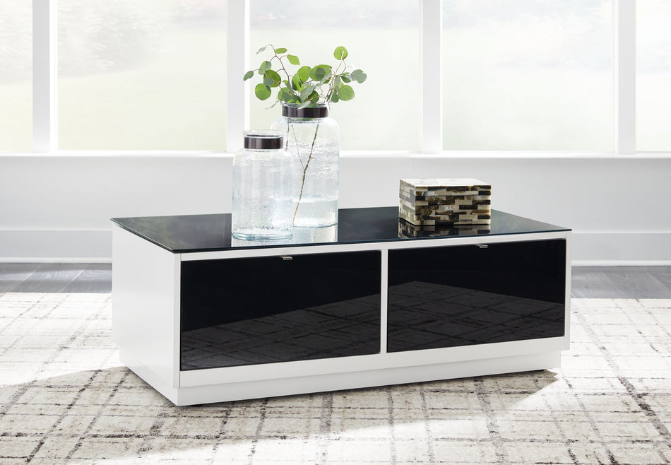 Mesa de cóctel rectangular Gardoni - Blanca/Negra