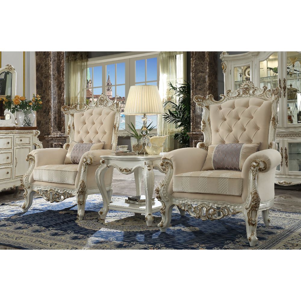 Picardy II - Silla decorativa - Tela y perla antigua