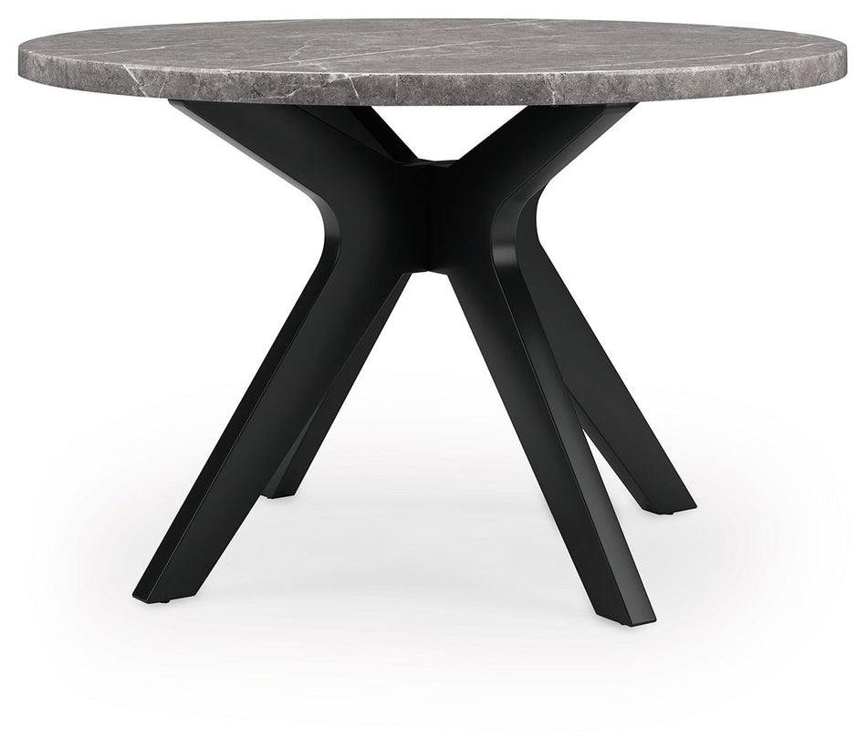 Glinari - 5 Pc. - Dining Room Table, 4 Side Chairs - Taupe / Black