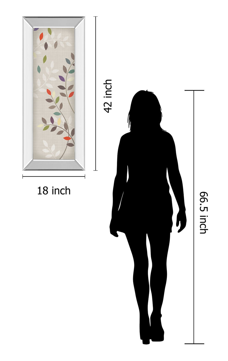 Leaflets By Tandi Venter - Mirror Framed Print Wall Art - Light Gray