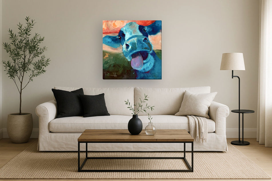 Mixed Media Canvas - Blue