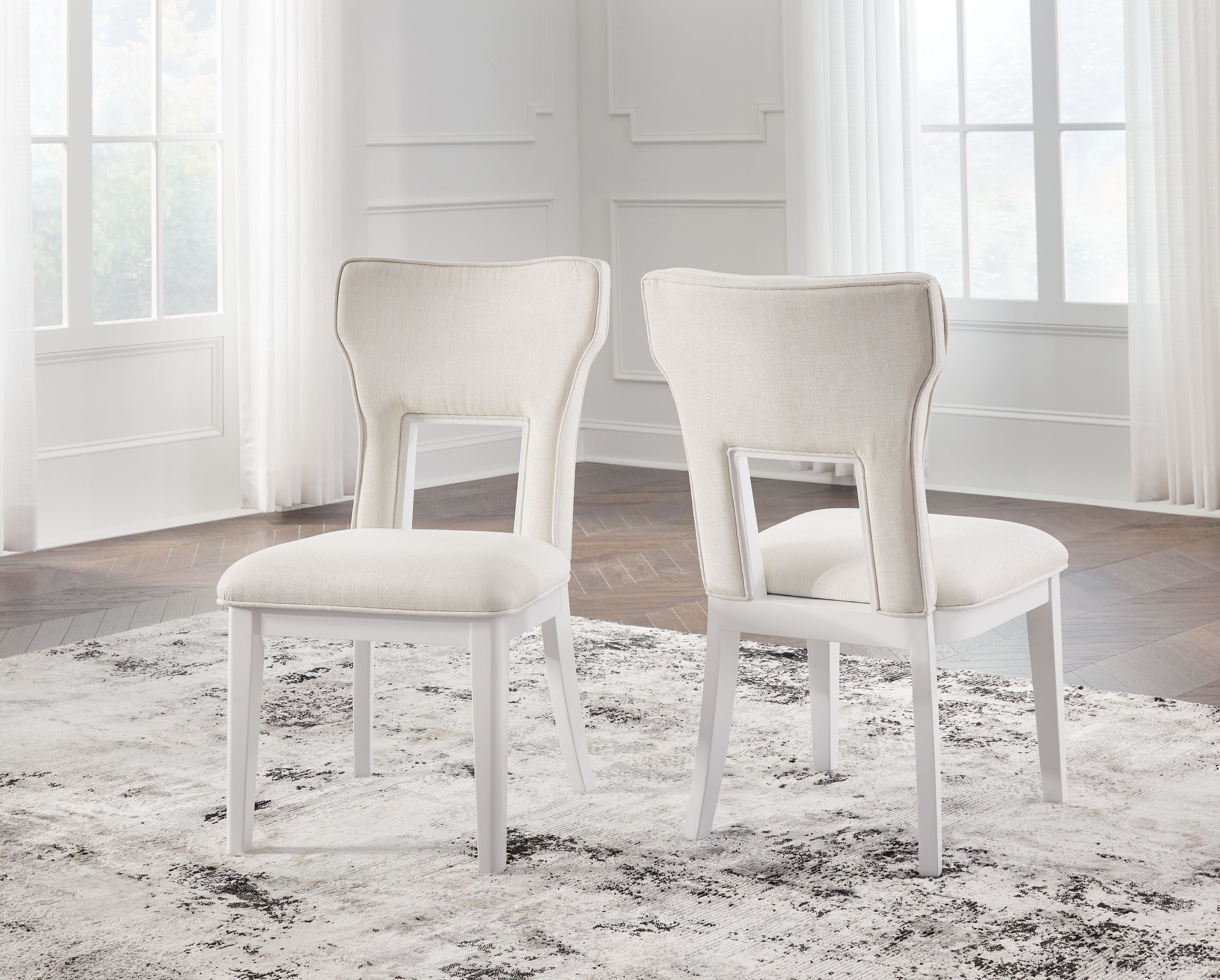 Chalanna - Blanco - Silla de comedor tapizada (juego de 2)