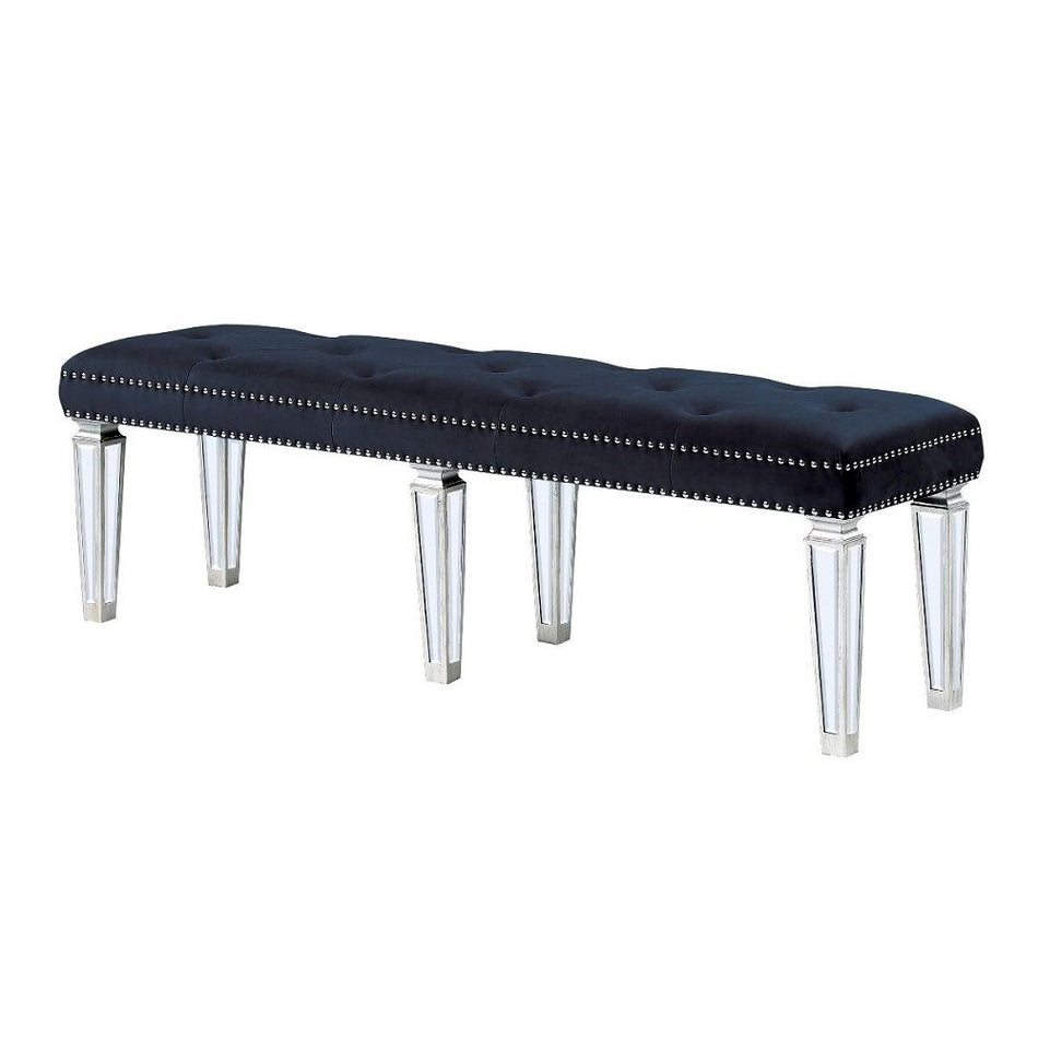 Varian - Bench - Dark Navy Velvet & Mirrored