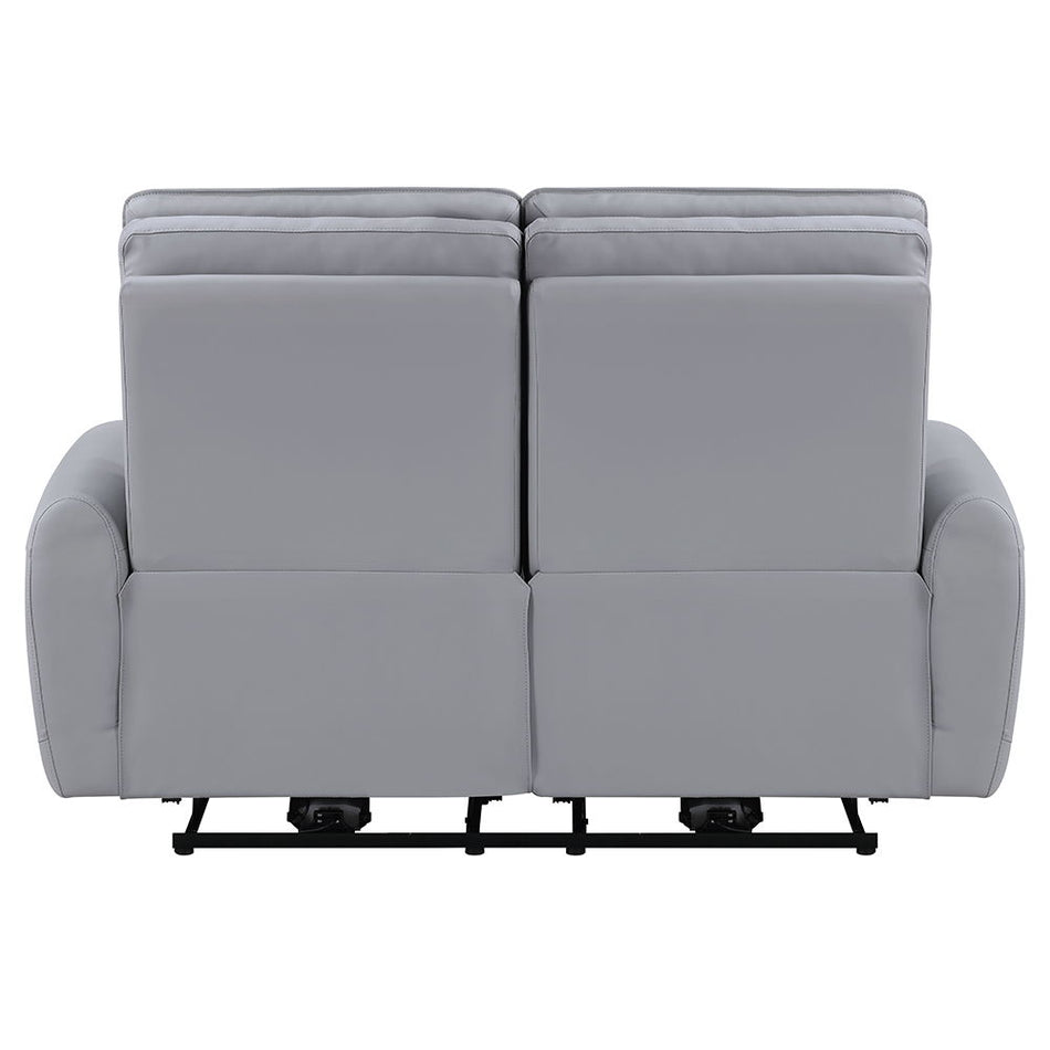 Jeromie - Power Motion Loveseat With USB Port - Gray Synthetic Leather