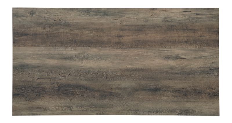 Mesa auxiliar Homare con acabado rústico en roble y negro