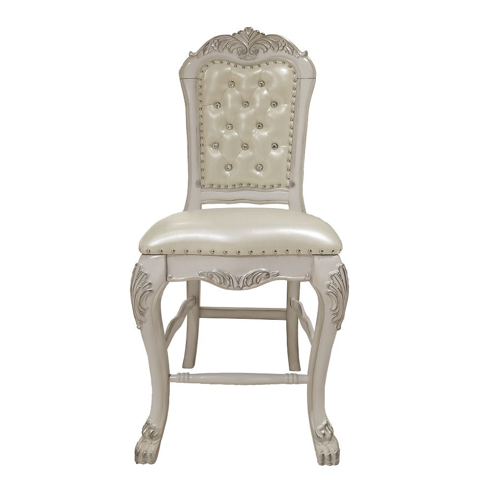 Dresden - Counter Height Chair (Set of 2) - Synthetic Leather & Bone White